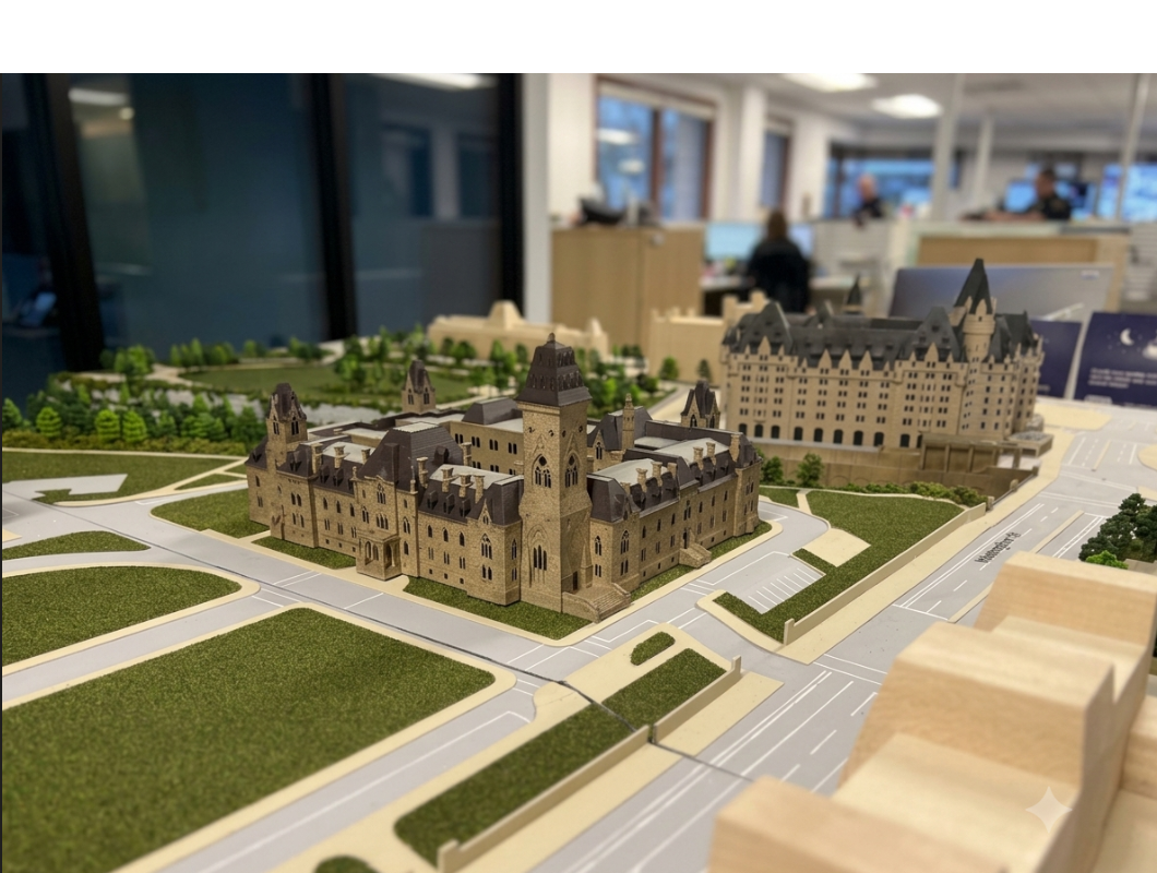 Detailed Parliament and Château Laurier scale model
